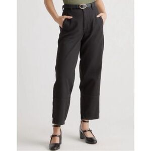 NWT Quince Women's Organic Stretch Cotton Twill Barrel Pant Black 0